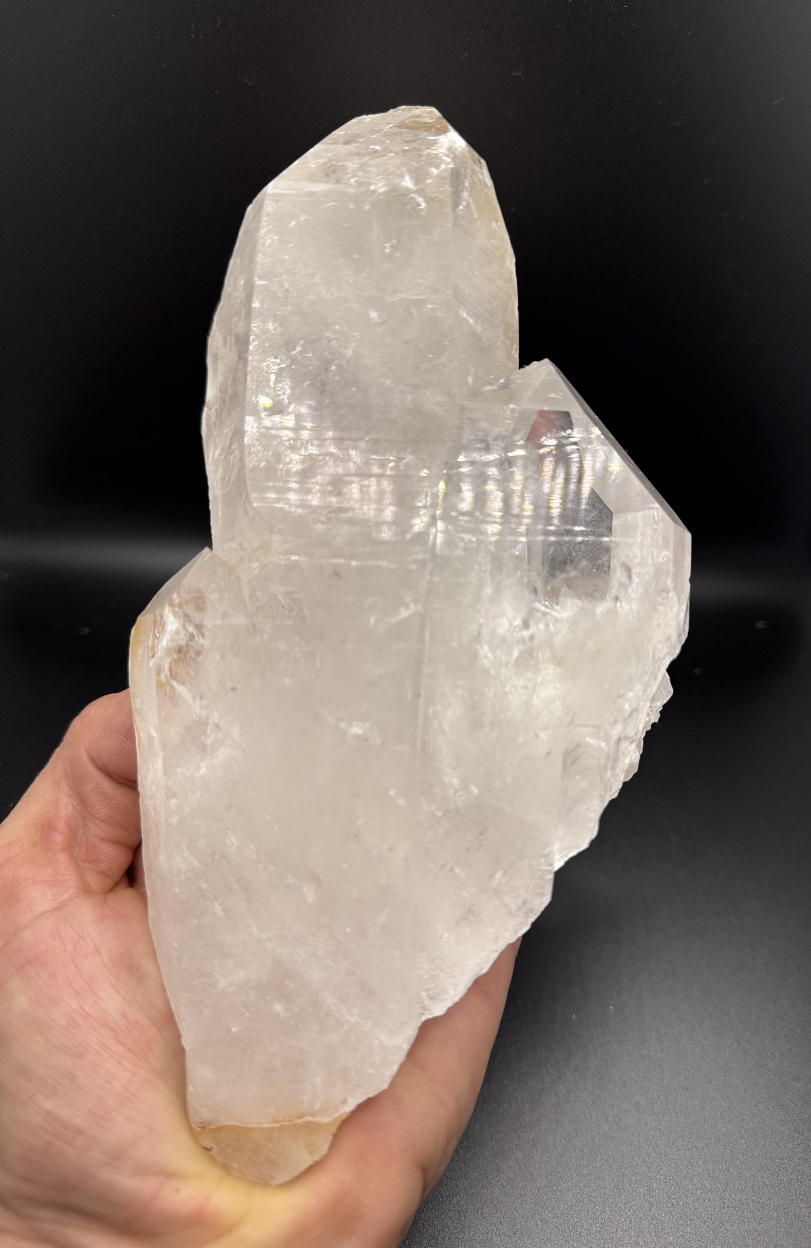 Triple terminated clear quartz points specimen - Image 3