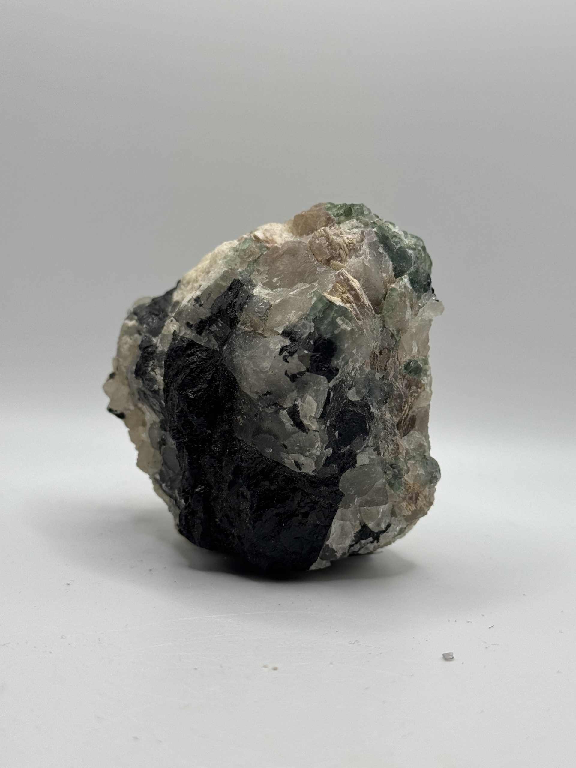 Green and Black Tourmaline with Quartz