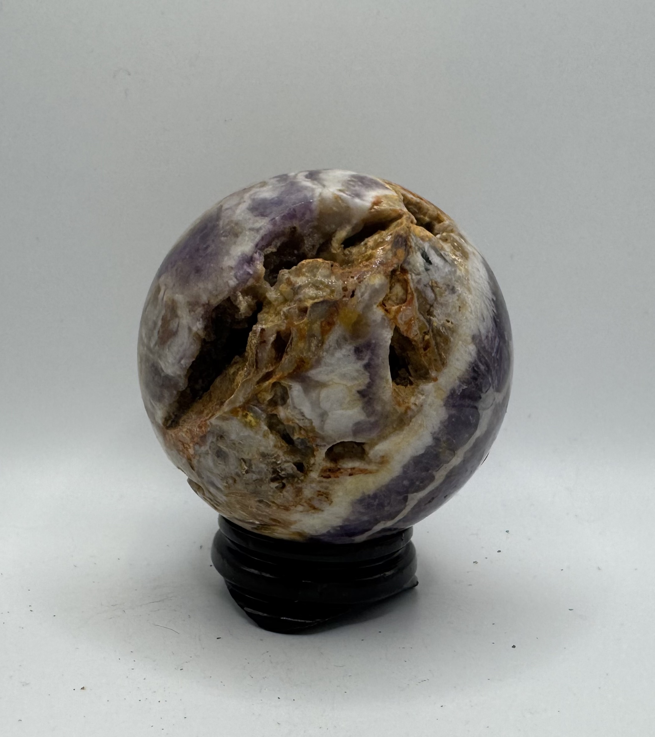 Chevron amethyst sphere large